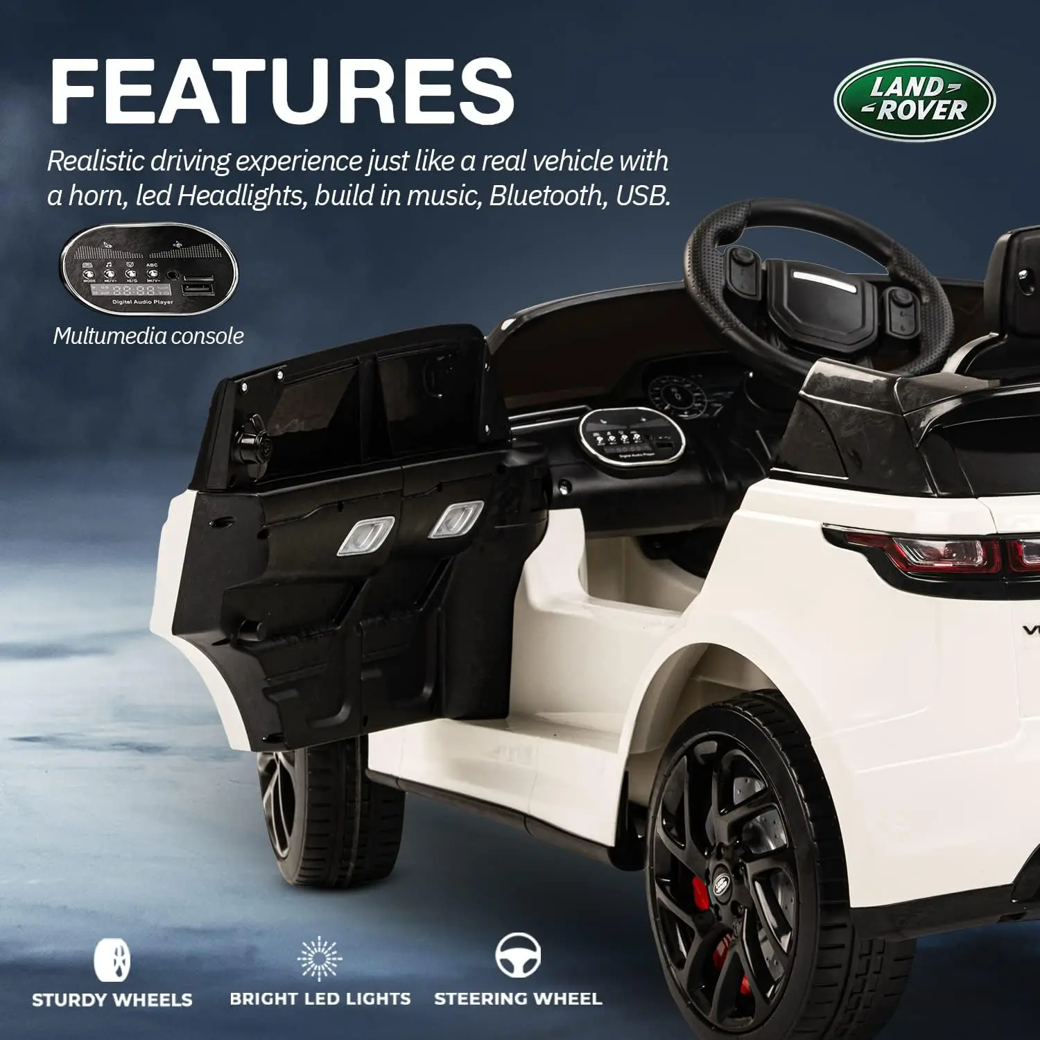 thumbnail interactive-video image 1 of ULTRA MAX 6V Batteries For Kids' Range Rover Electric Ride-On Car – 12V System, NP7.5-6 1 of 6