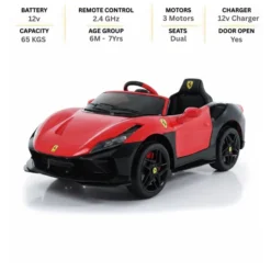 ISAKAA® Ferrari F8 Kids Car – Premium Baby Car | Kids Electric Car with Remote | Big Toy Car for Children